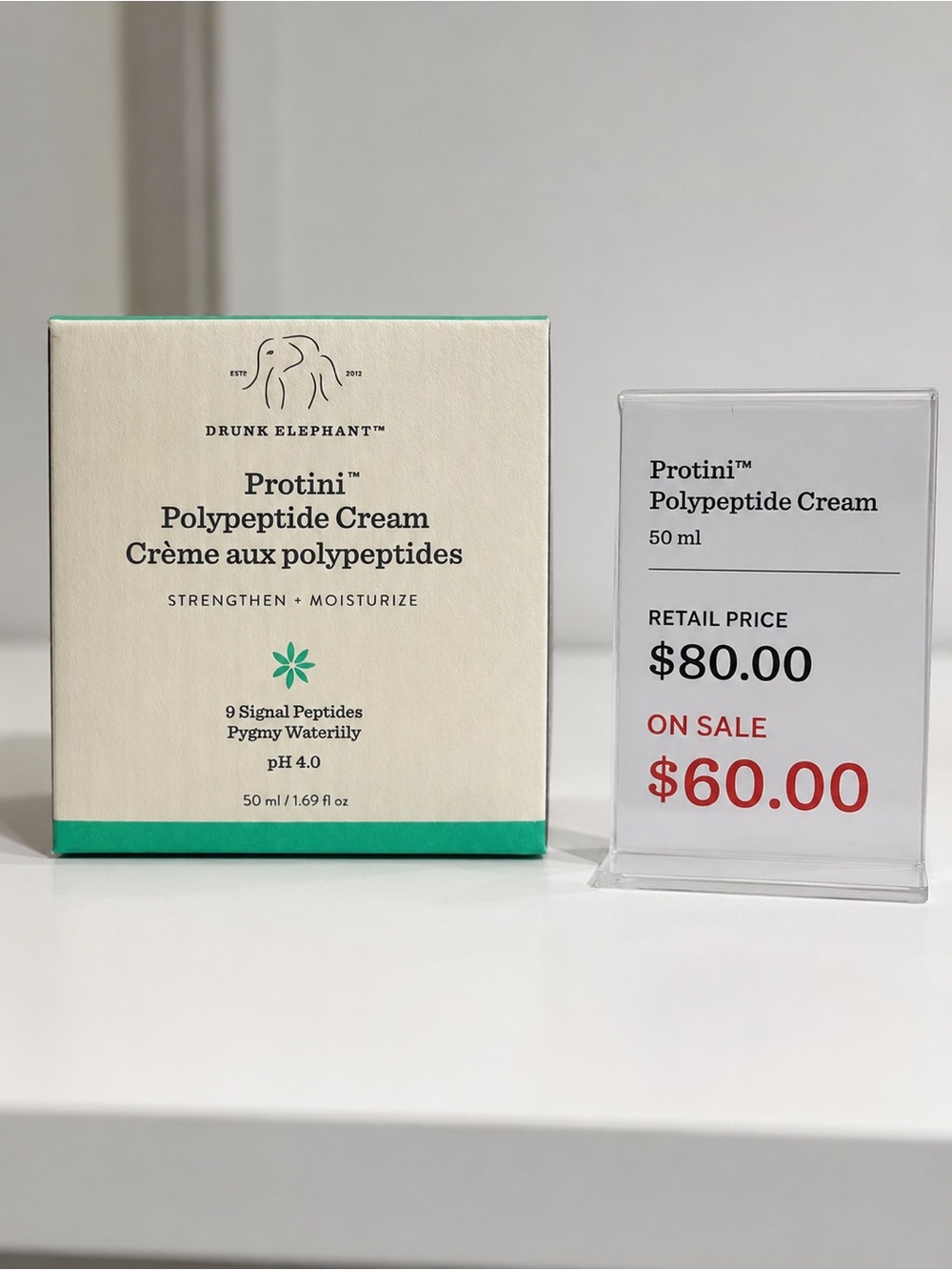 Drunk Elephant Protini Polypeptide Cream - Cream with Green Trim